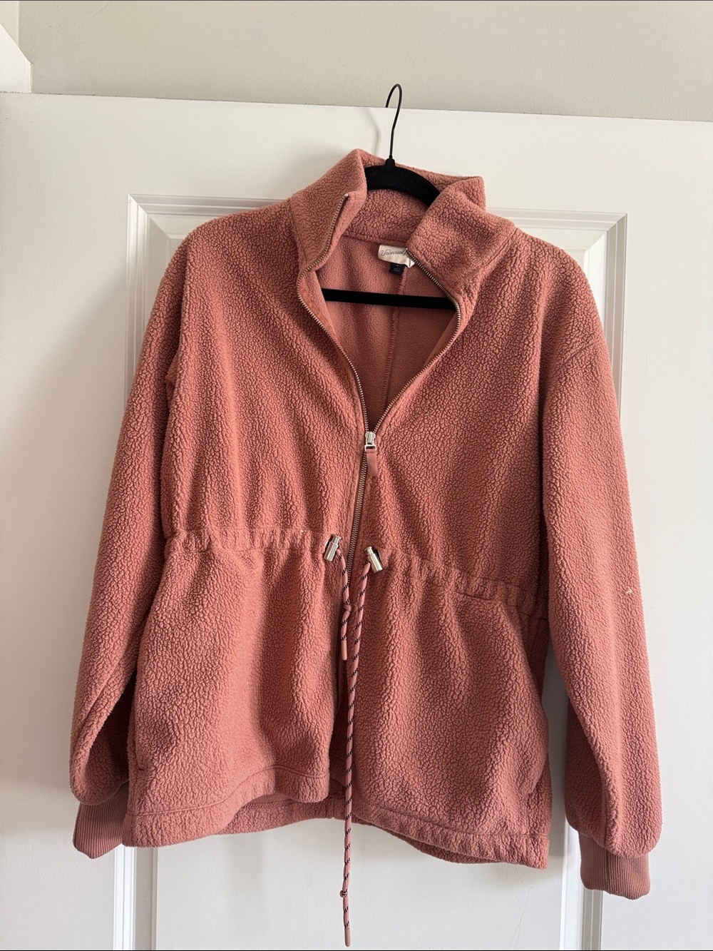 Universal Thread Women's Zip‑Front Teddy Fleece Jacket in Dusty Rose